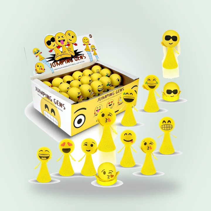 Light-up emoticon popper spring launchers