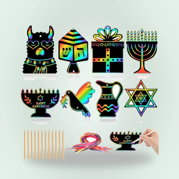 Hanukkah scratch paper crafts