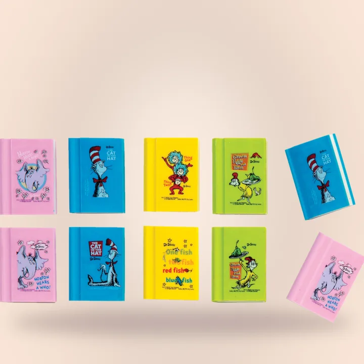 Dr. Seuss book erasers