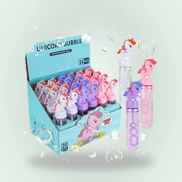 Mini unicorn bubble wands