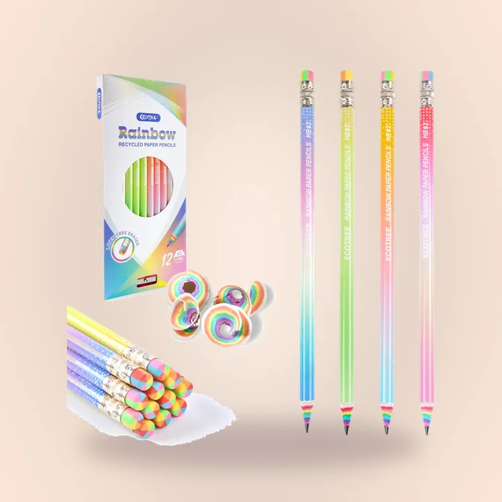 Pre-sharpened rainbow pencils