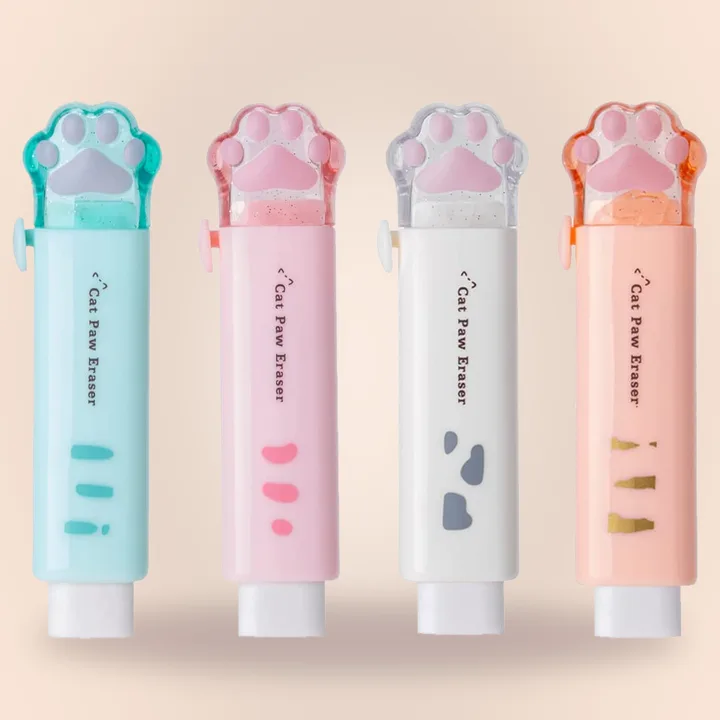 Cat paw retractable erasers