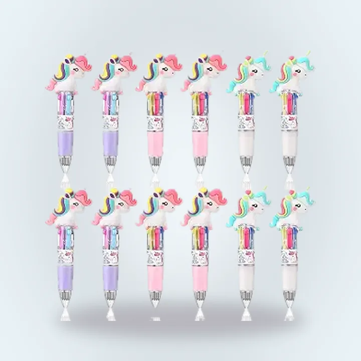 Retractable unicorn ballpoint pens
