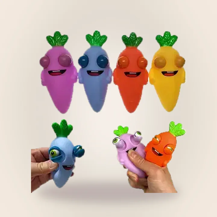 Pop-out radish squeeze toys