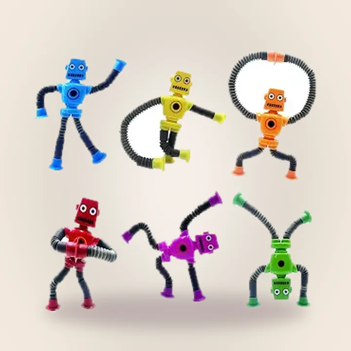 Telescopic suction cup robot toys