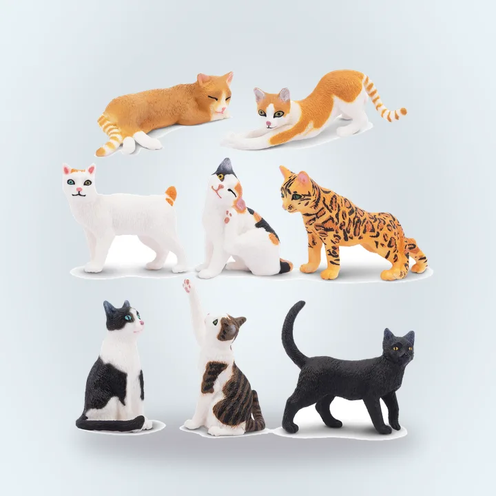 Realistic cat figurines