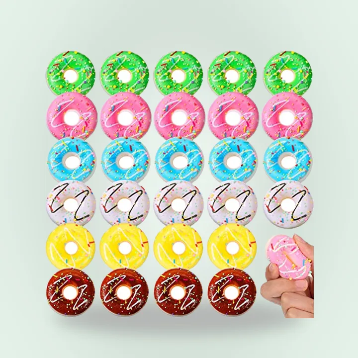 Donut-shaped party favor balls
