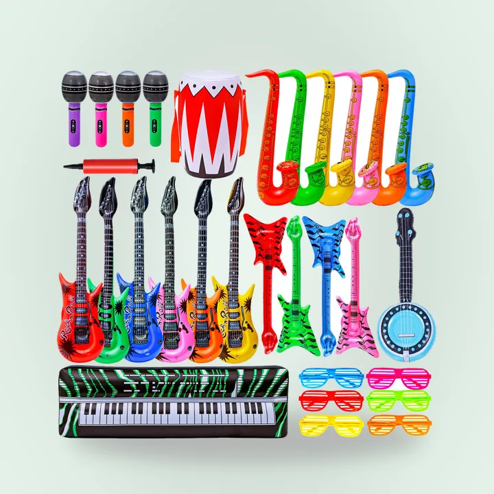 Inflatable rock star toy set