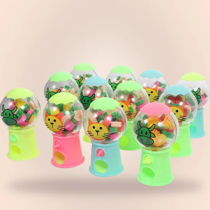 Mini eraser gumball machines