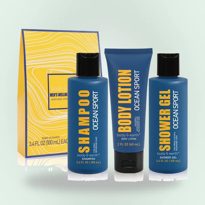 Men’s body wash, lotion and shampoo gift set