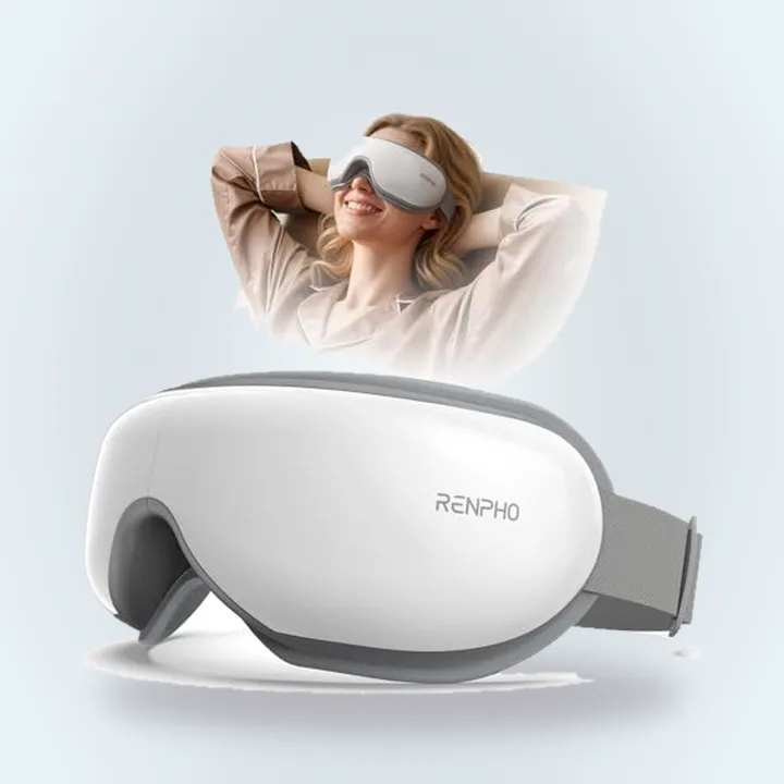 White heated eye massager