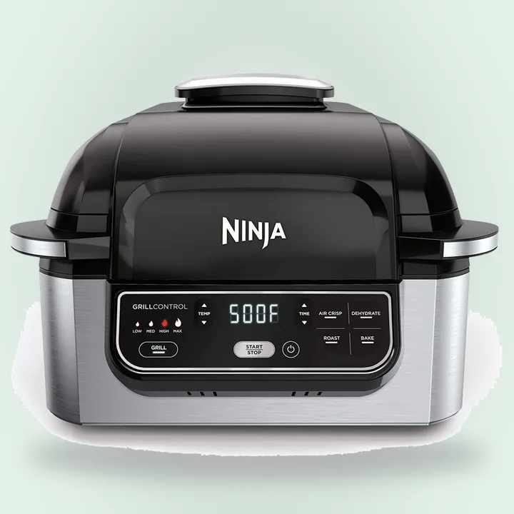 Black and grey Ninja Foodi indoor grill