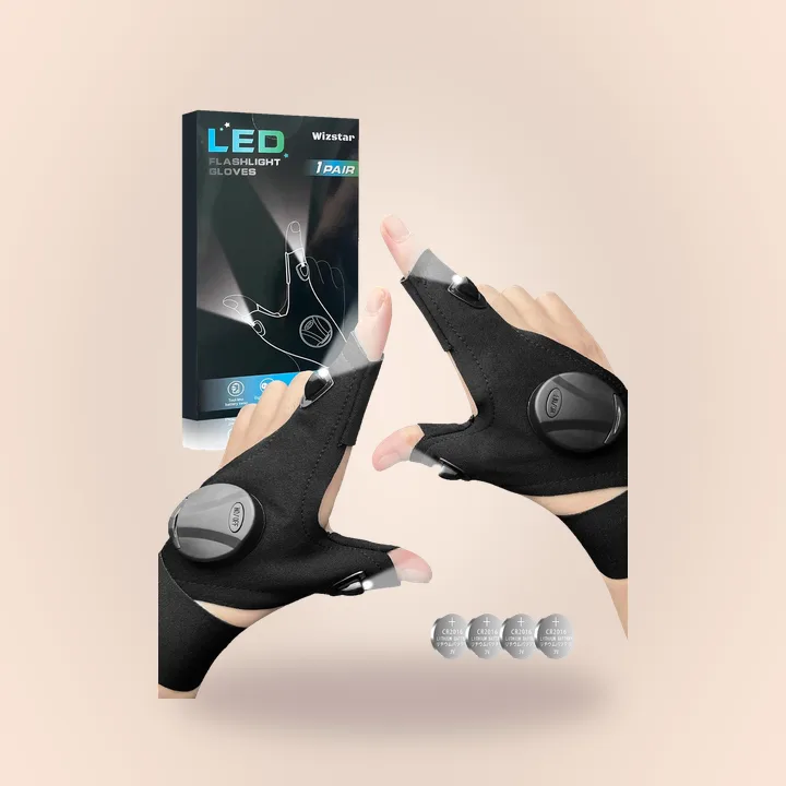 Gloves with built-in LED lights