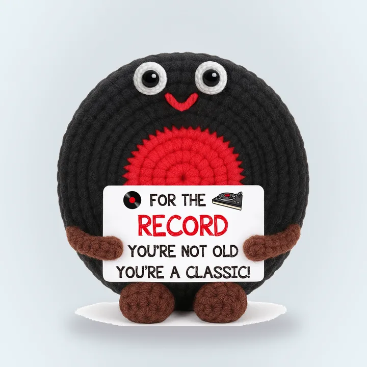 Crochet vinyl record gift
