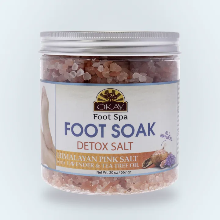 Bag of pink salt foot soak