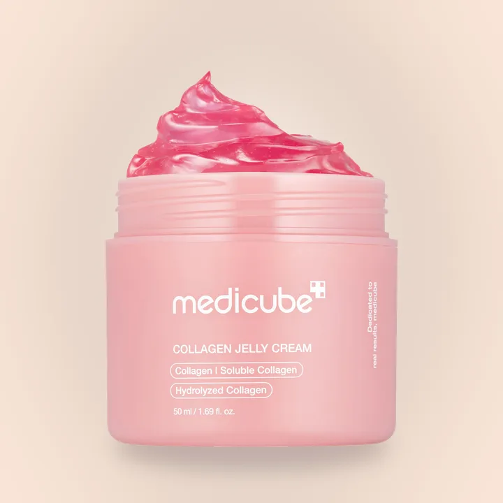 Jar of collagen jelly cream