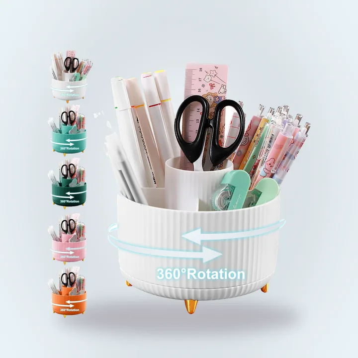 White five-slot desk organizer