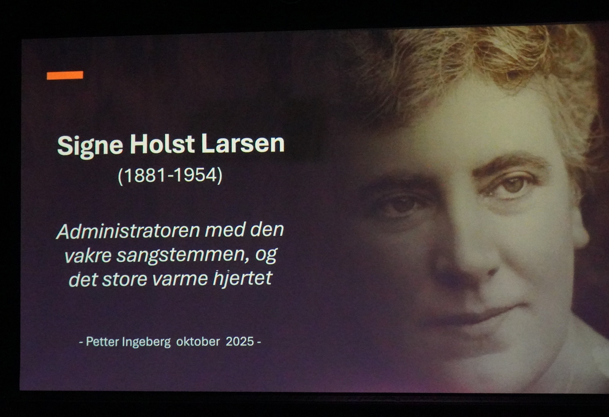 Glimrende foredrag om Signe Holst Larsen
