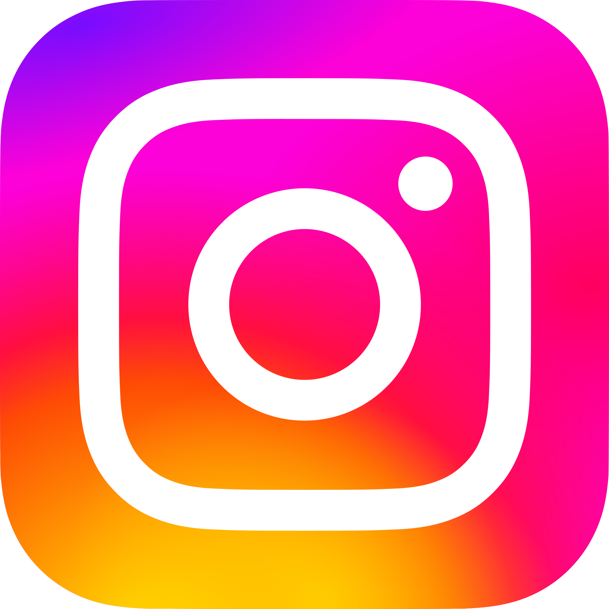 Instagram-Logo mit weißer Kamerasymbol auf pink-orange-gelbem Verlaufshintergrund