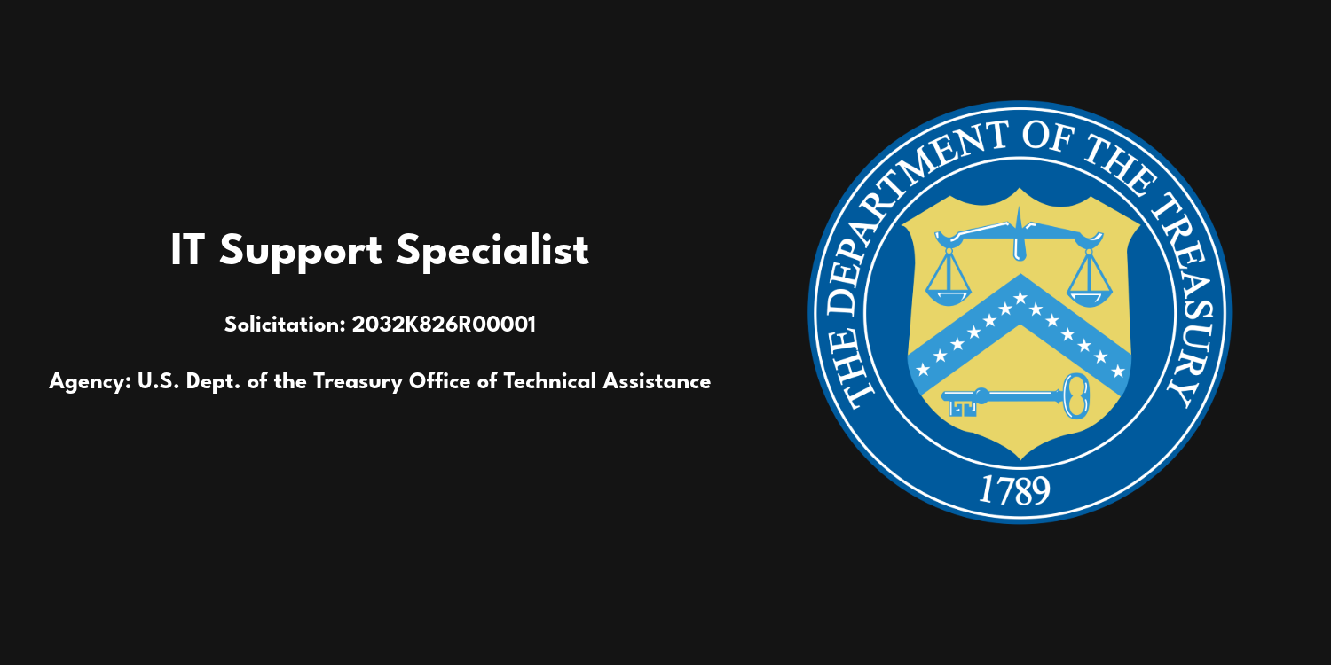 New Federal Opportunity Alert: IT Support Specialist