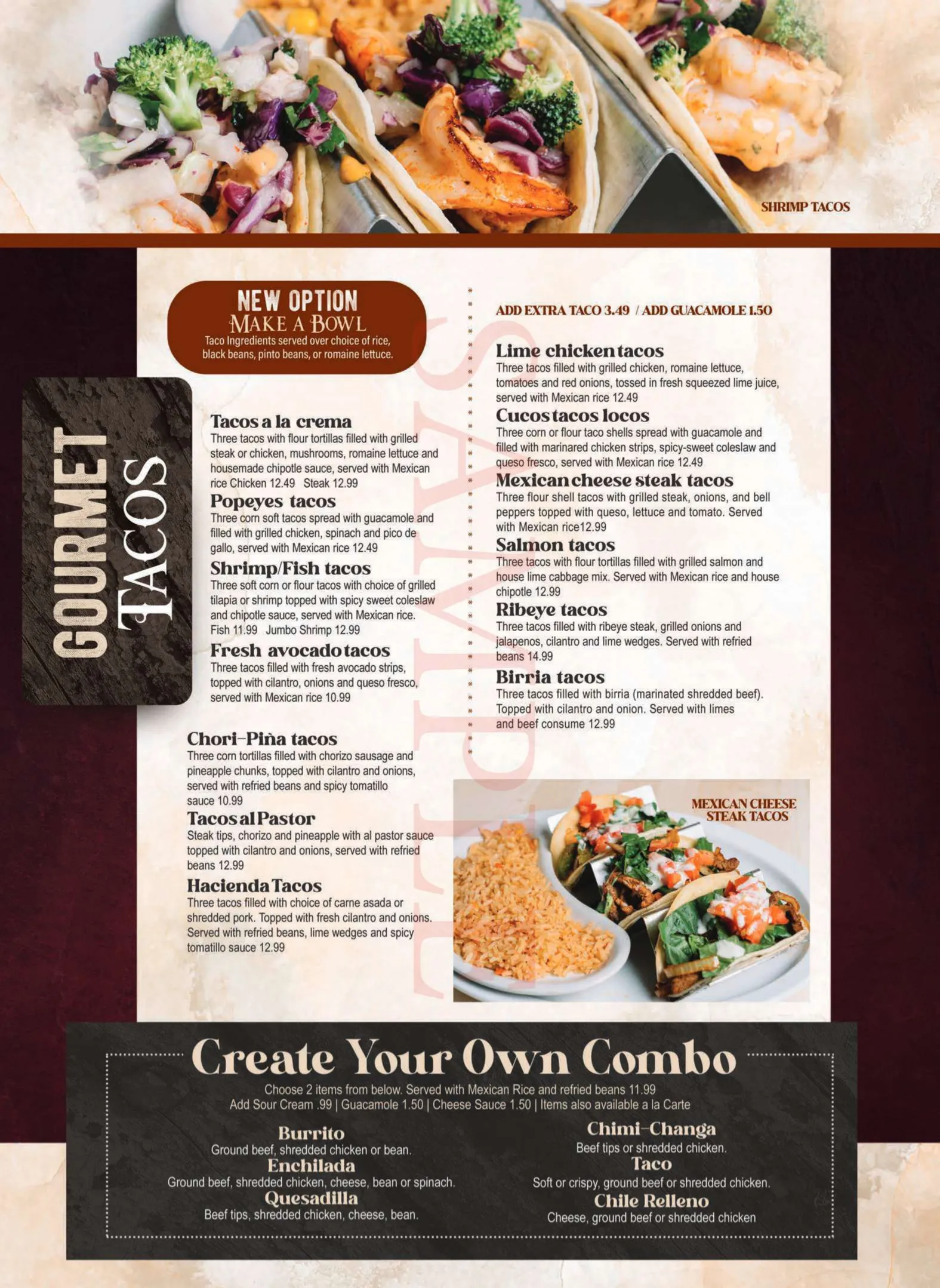 Tres Potrillos menu page 4.