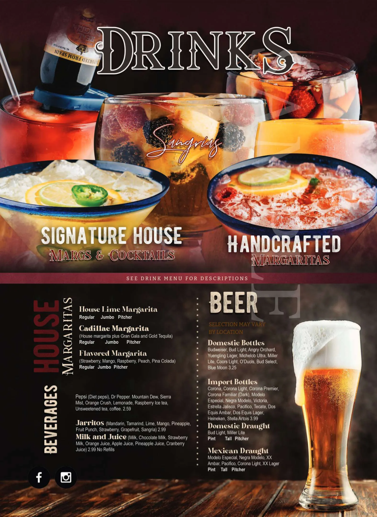 Tres Potrillos menu page 2.