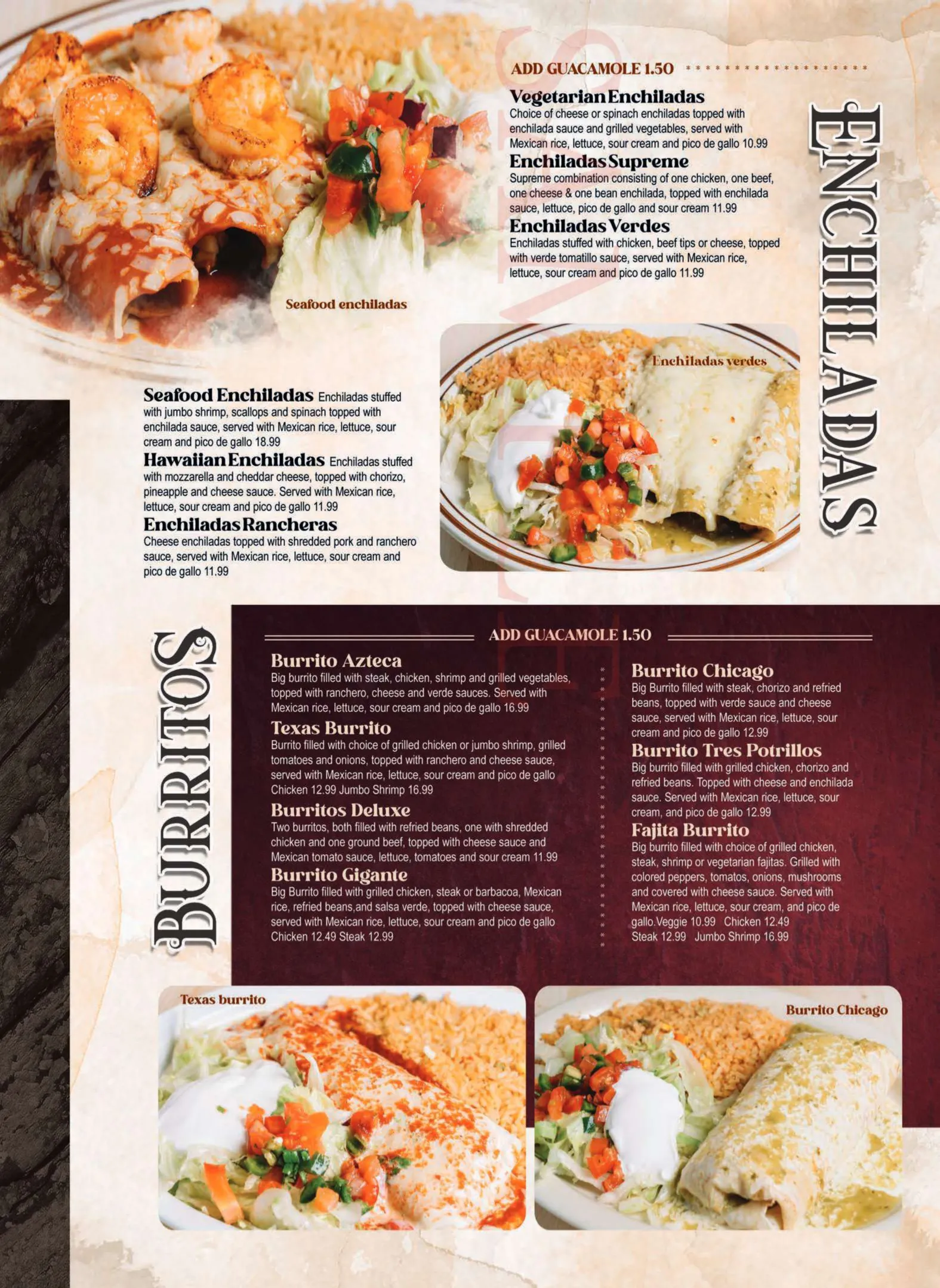 Tres Potrillos menu page 5.