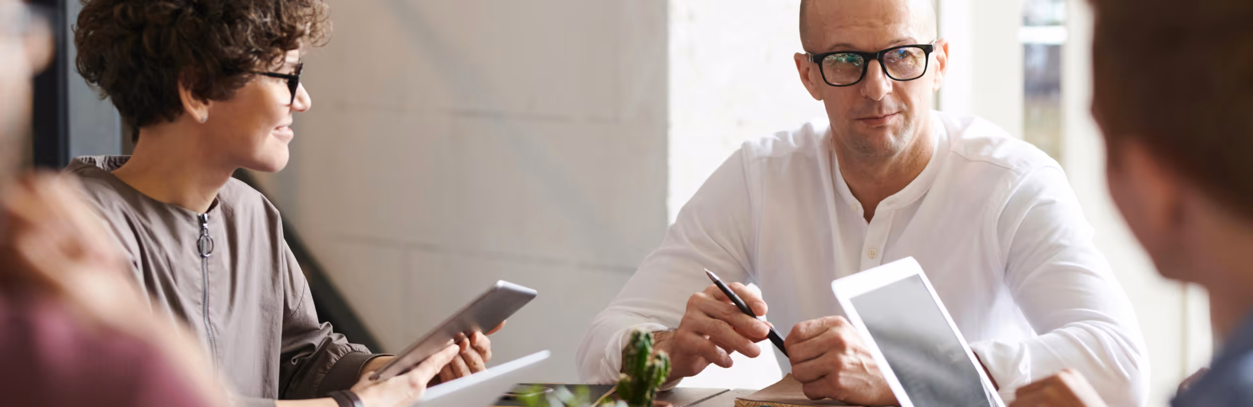 Business meeting taking place