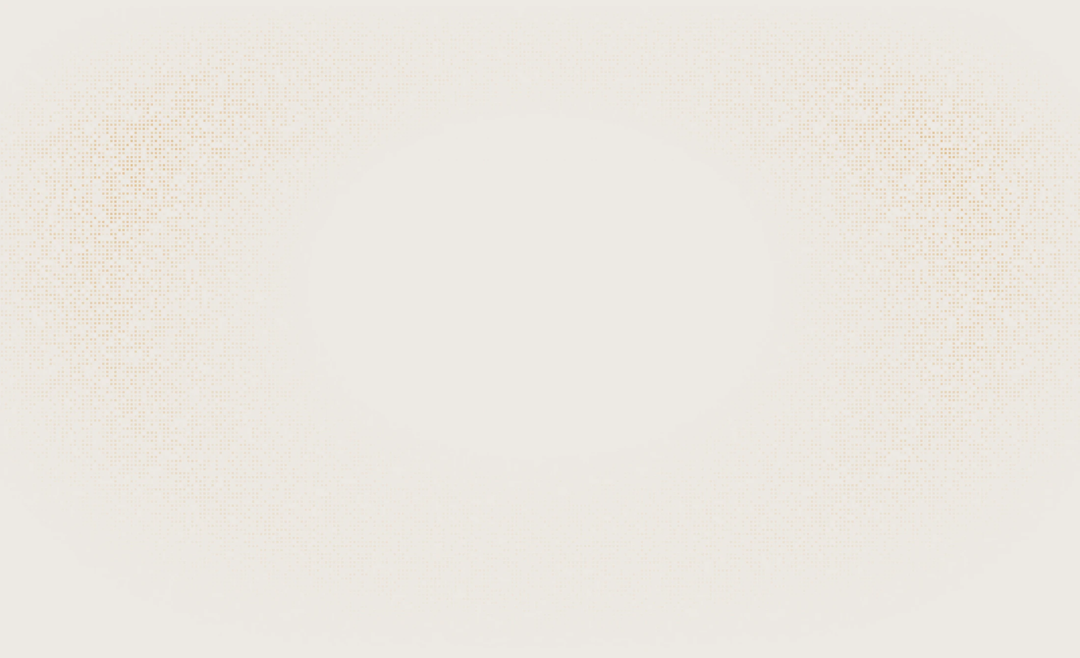Light beige background with a circular gradient of small darker beige dots radiating outward.