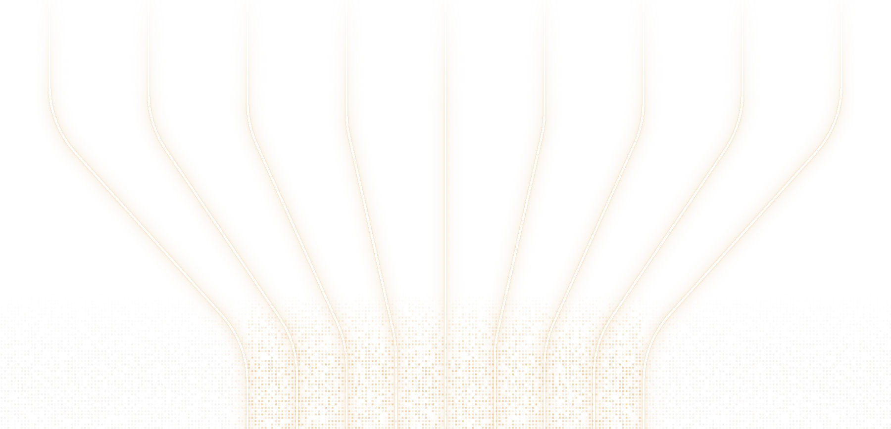 Abstract digital circuit design with beige and light brown interconnected lines and small square dots on a light background.