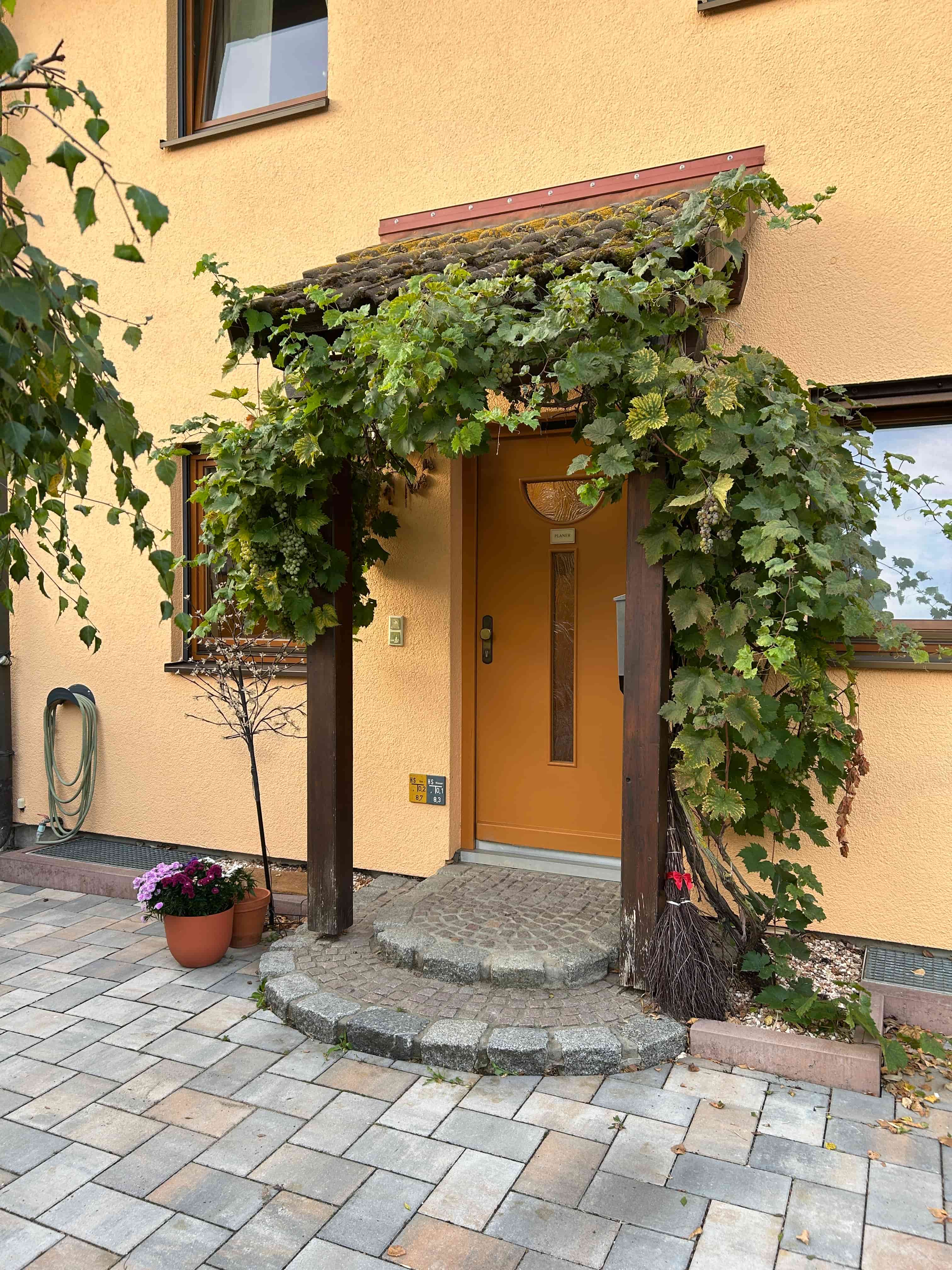 Alter Eingangsbereich mit bestehender Haustür vor der Modernisierung in Viernheim