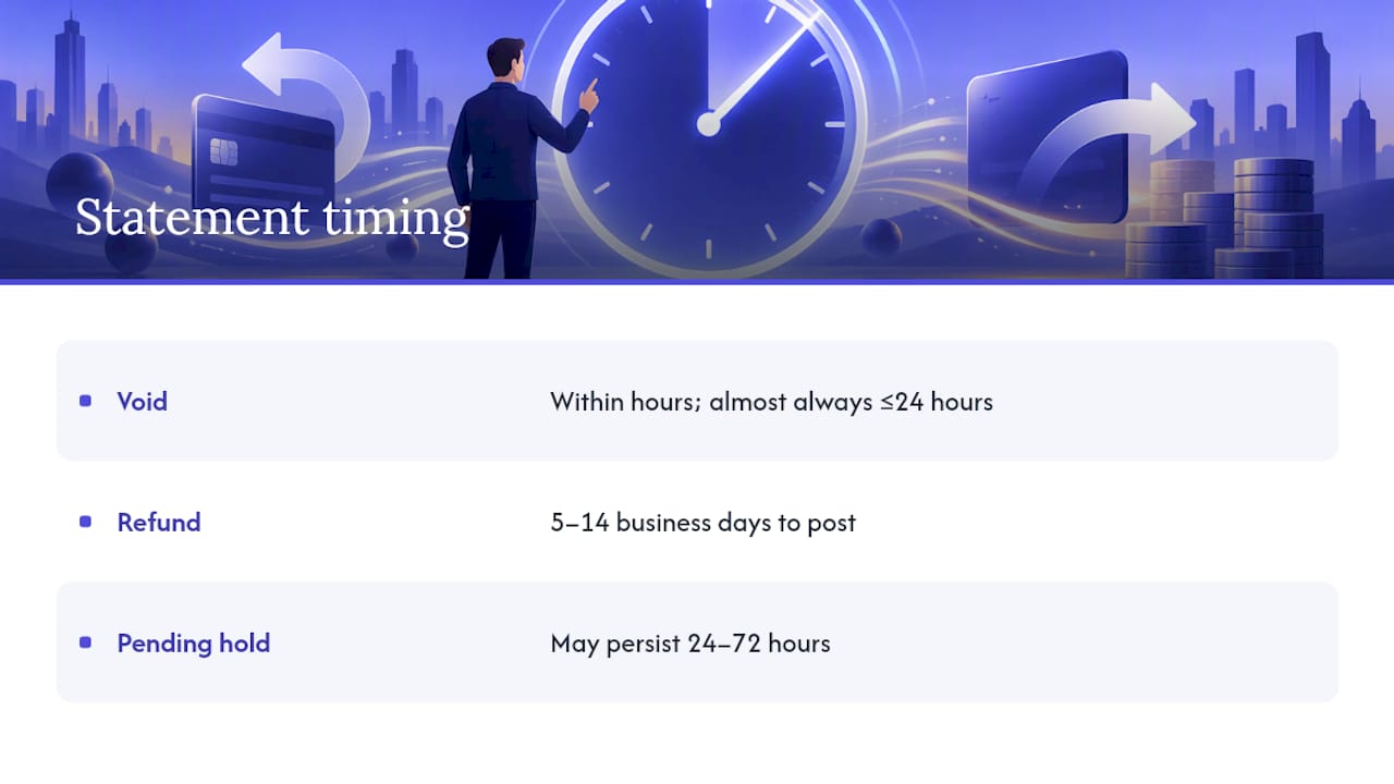 Timeline comparing voids and refunds