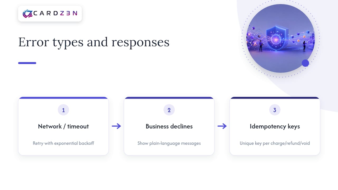 Three payment error handling paths