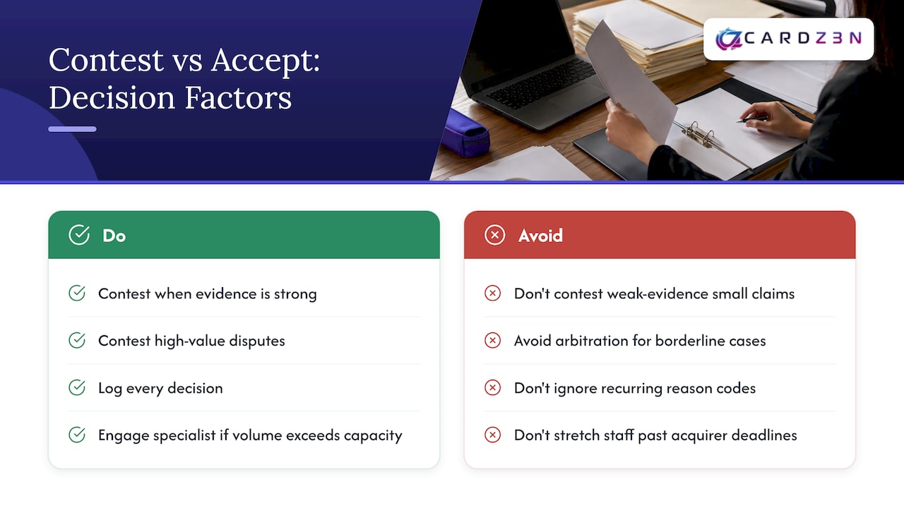 Four factors guiding a dispute decision