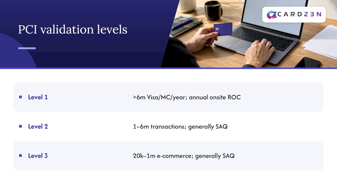 PCI levels compared by transaction volume and validation