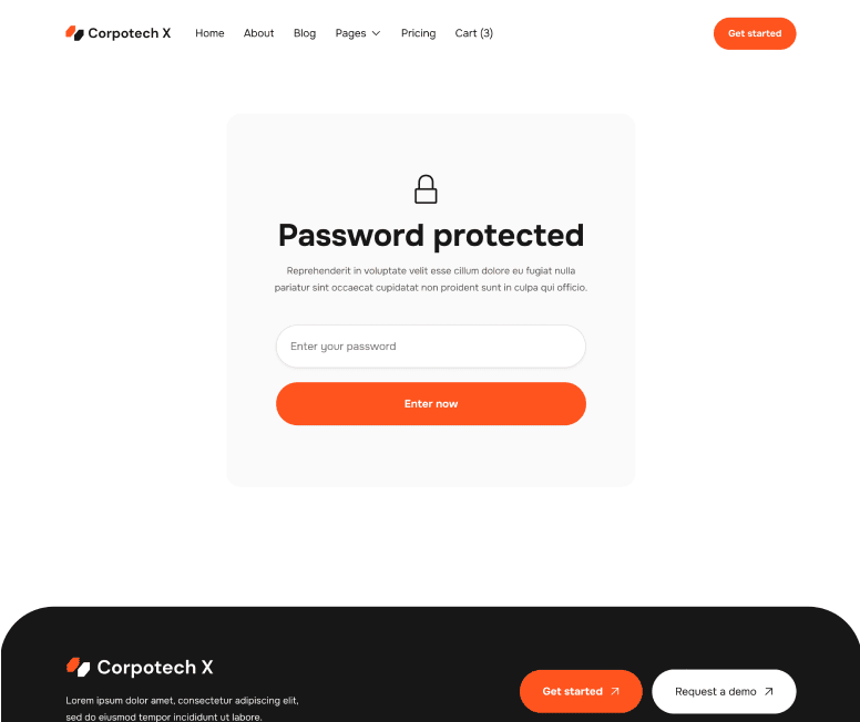 Corpotech X - Password Page - Corporate Webflow Template