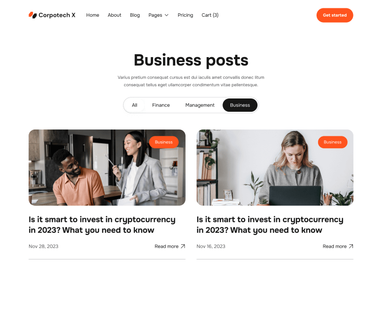 Corpotech X - Blog Category Page - Corporate Webflow Template