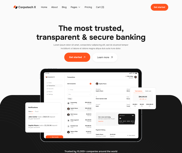 Corpotech X - Home V1 Page - Corporate Webflow Template