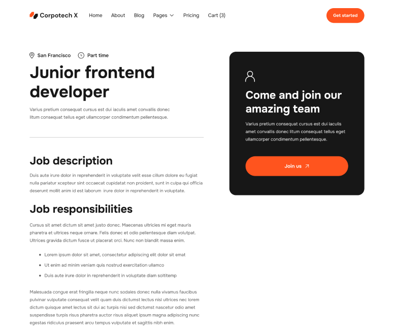 Corpotech X - Career Single Page - Corporate Webflow Template