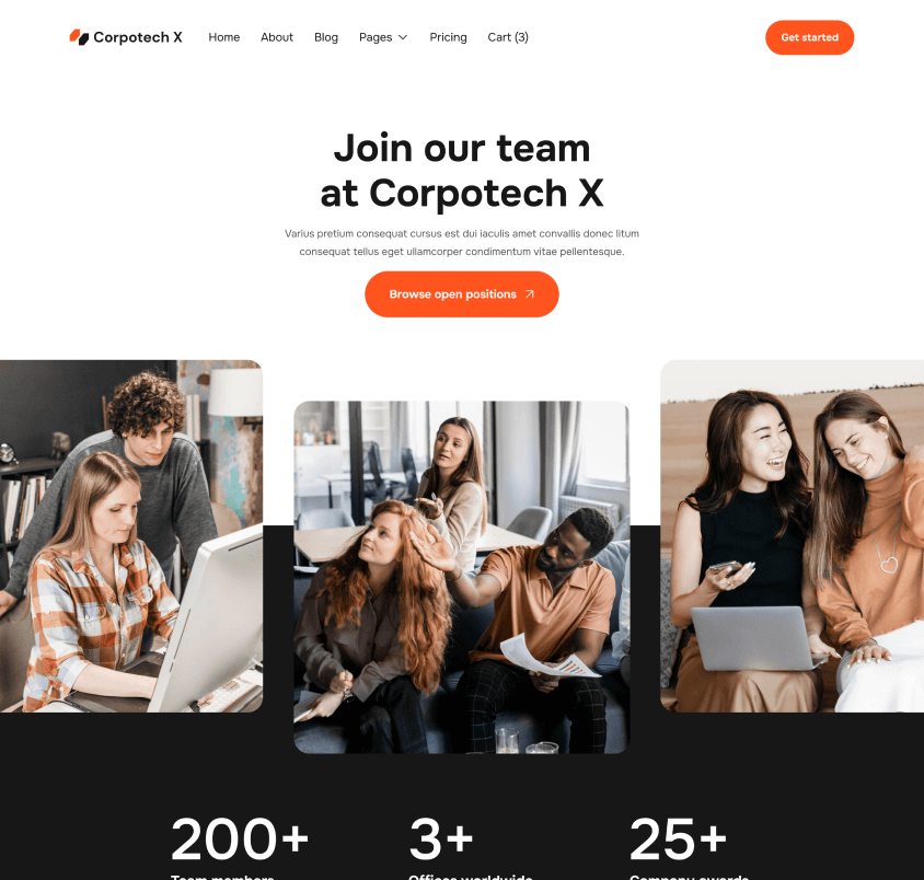 Corpotech X - Careers Page - Corporate Webflow Template