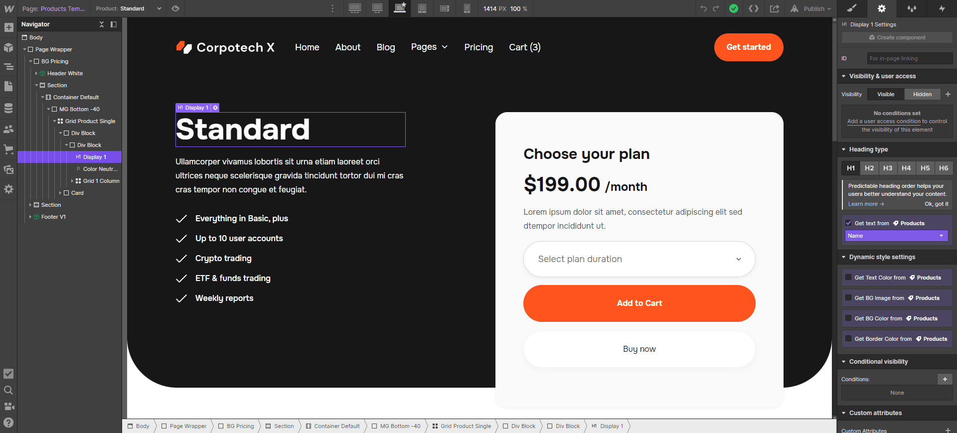 Corpotech X Webflow Template And Ui Kit Ecommerce Page