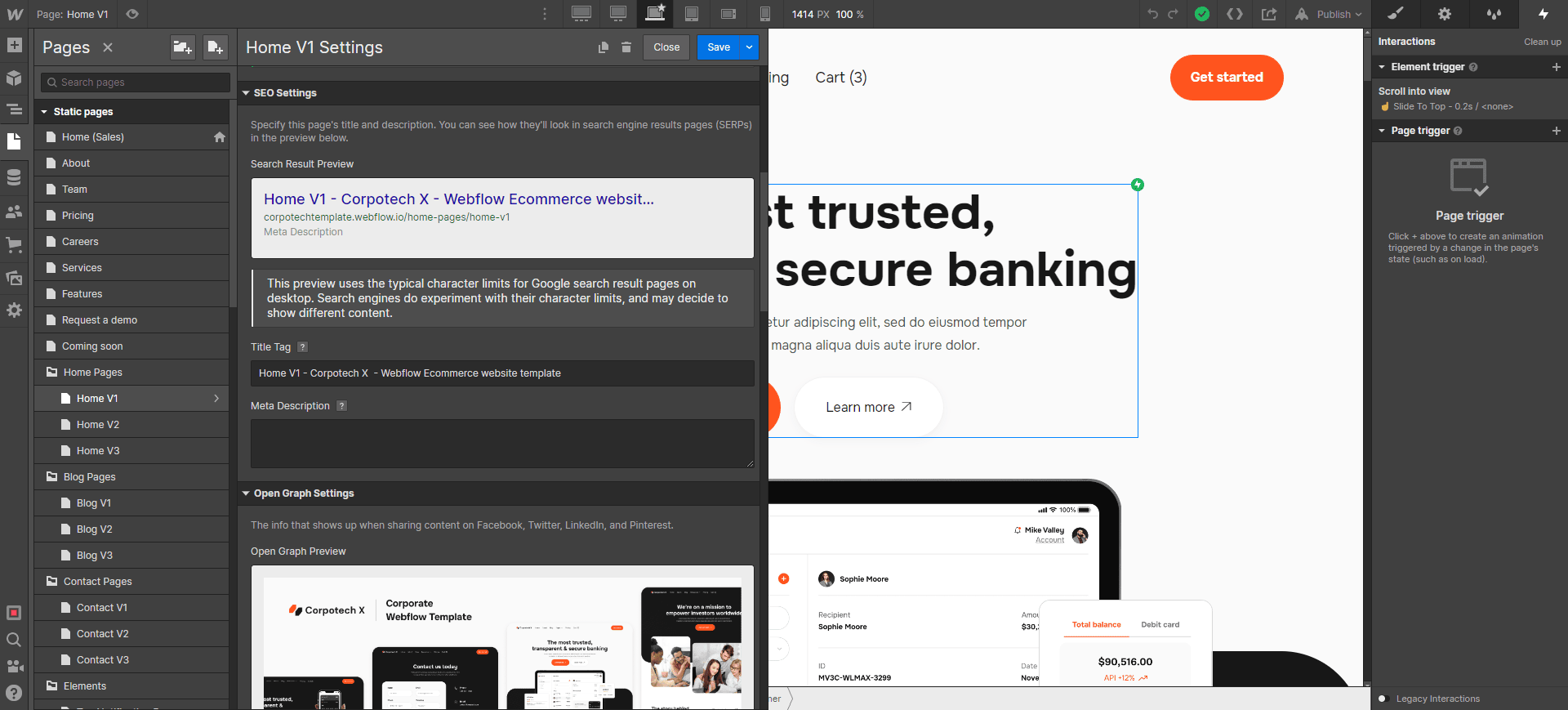 Corpotech X Webflow Template And Ui Kit SEO