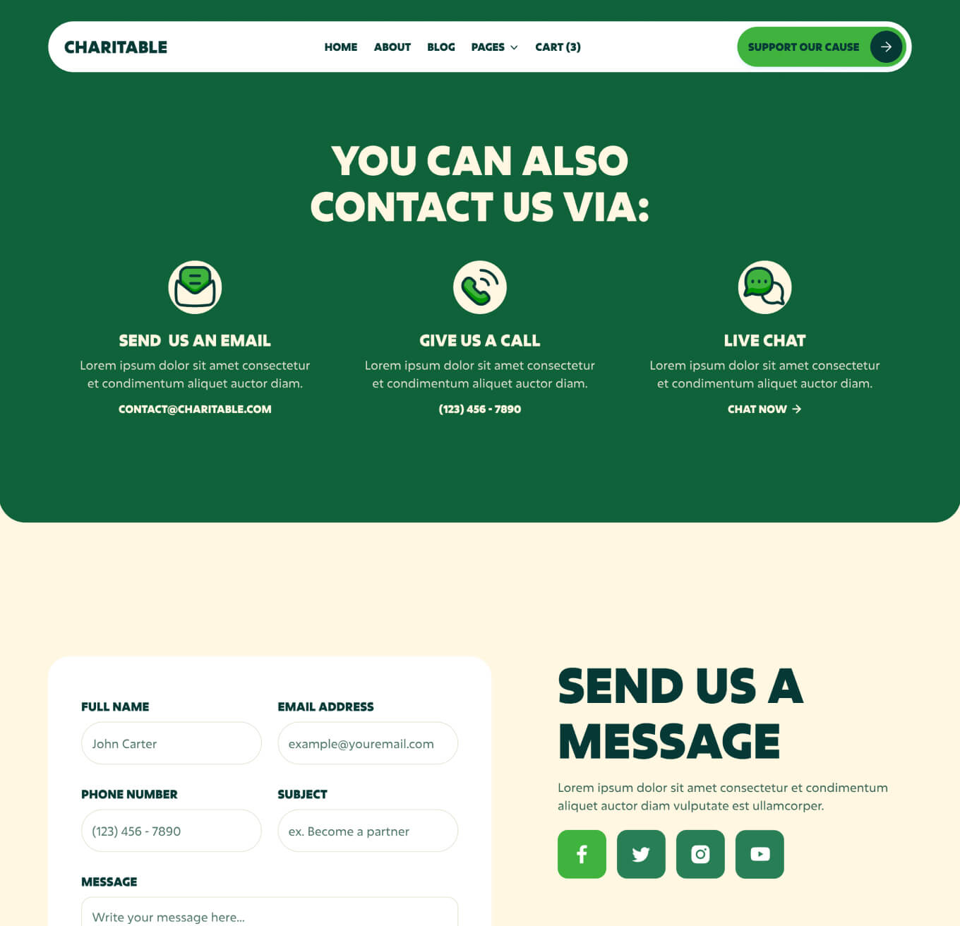 Charitable - Contact V3 Page - Nonprofit Webflow Template