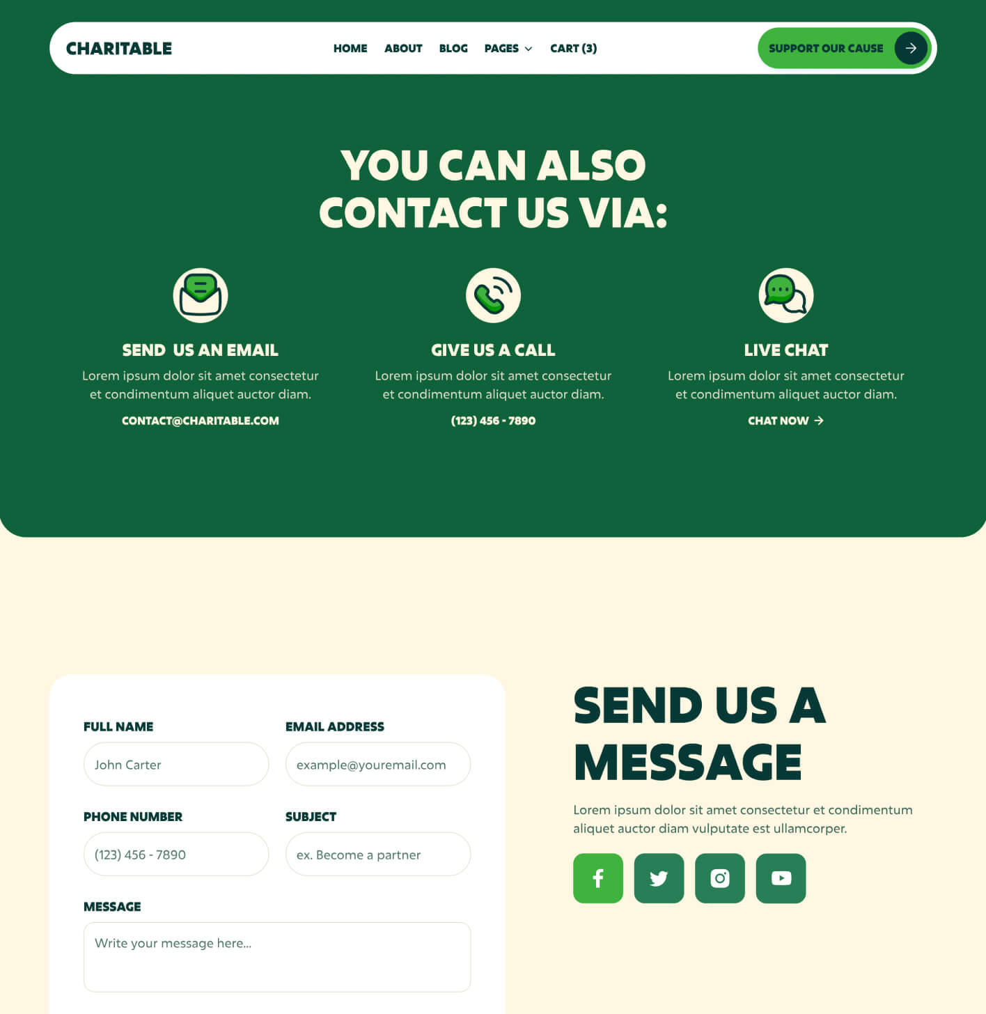 Charitable - Contact V3 Page - Nonprofit Webflow Template