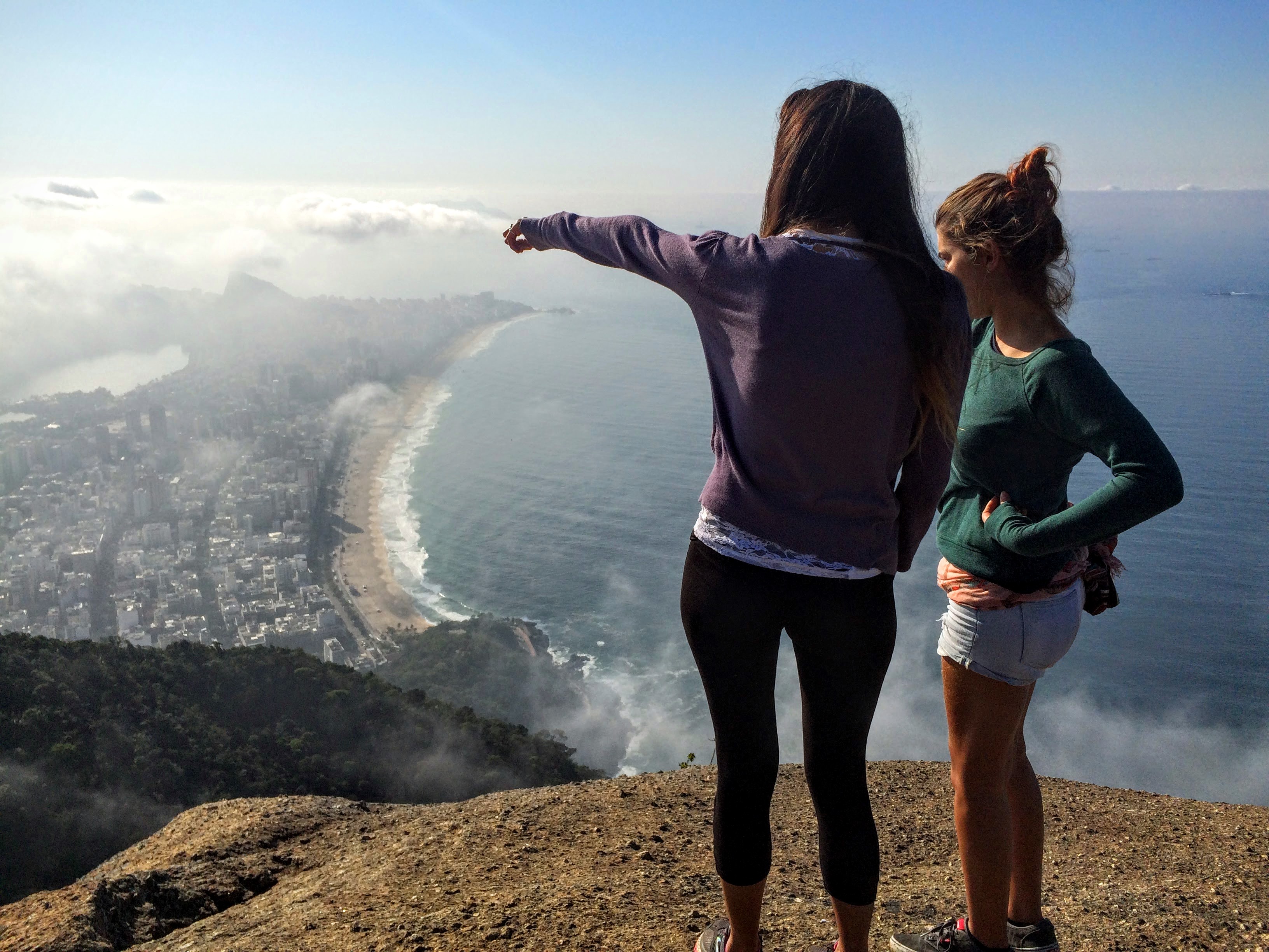 View of Ipanema and Copacabana beaches from the top of Dois Irmãos Mountain