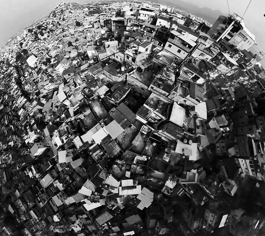 Complexo do Alemão seen from the cable car shot in 360-degree spherical video