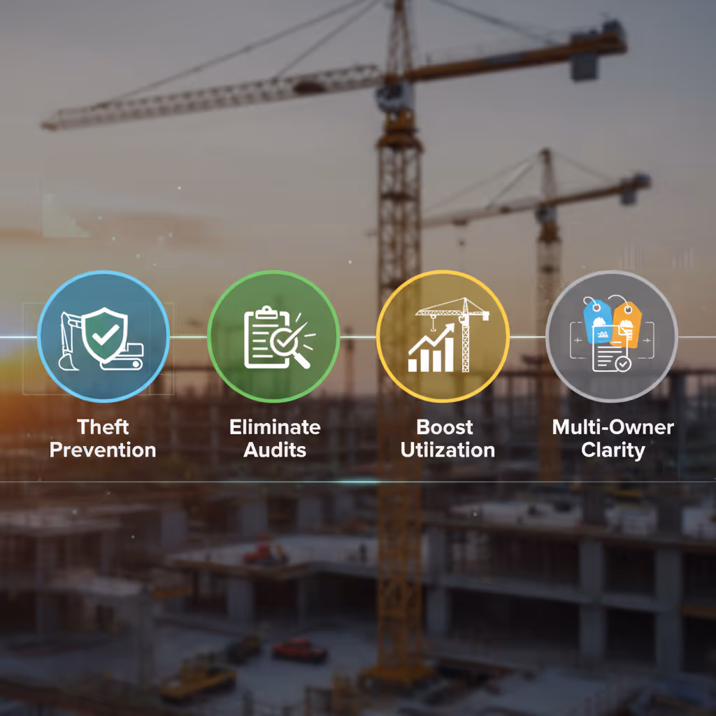 Our real-time GPS tracking solution secures your high-value construction equipment against theft and misuse, while giving you complete visibility and control over dispersed assets from a single cloud platform.