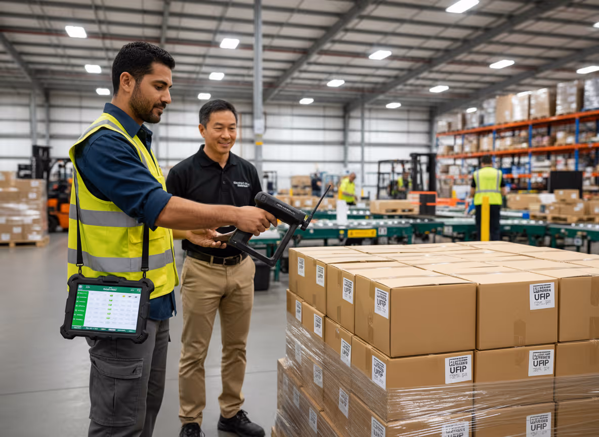 Rugged PDA
UHF RFID reader
Mobile computer
Inventory management
Warehouse logistics