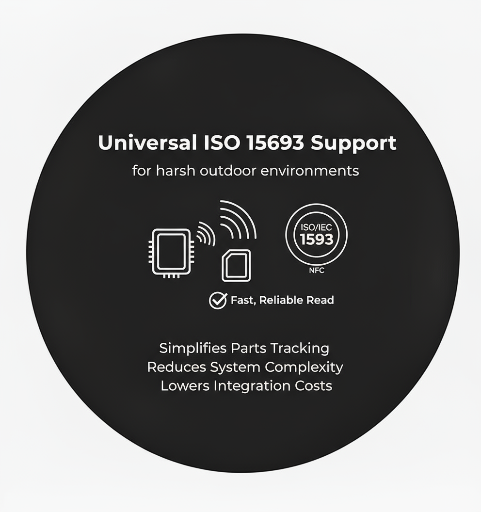 Reading distance: 0-30mm (depending on the tag)
Communication interface: RS485
Communication protocol: MODBUS RTU
Communication speed: 9600 - 115200 bit/s
Supply voltage: 9-30VDC