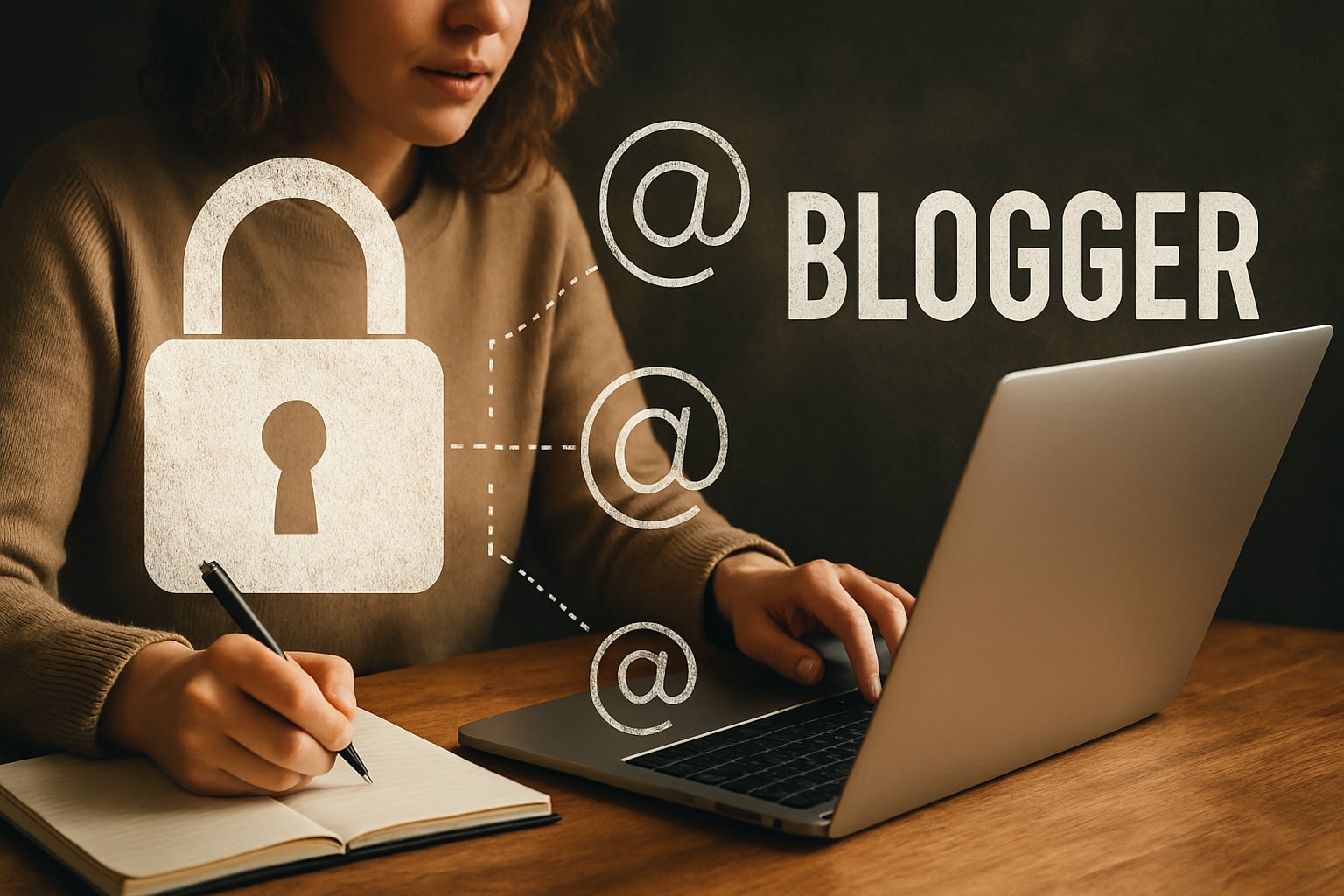 image of hands typing on a laptop with scientific data